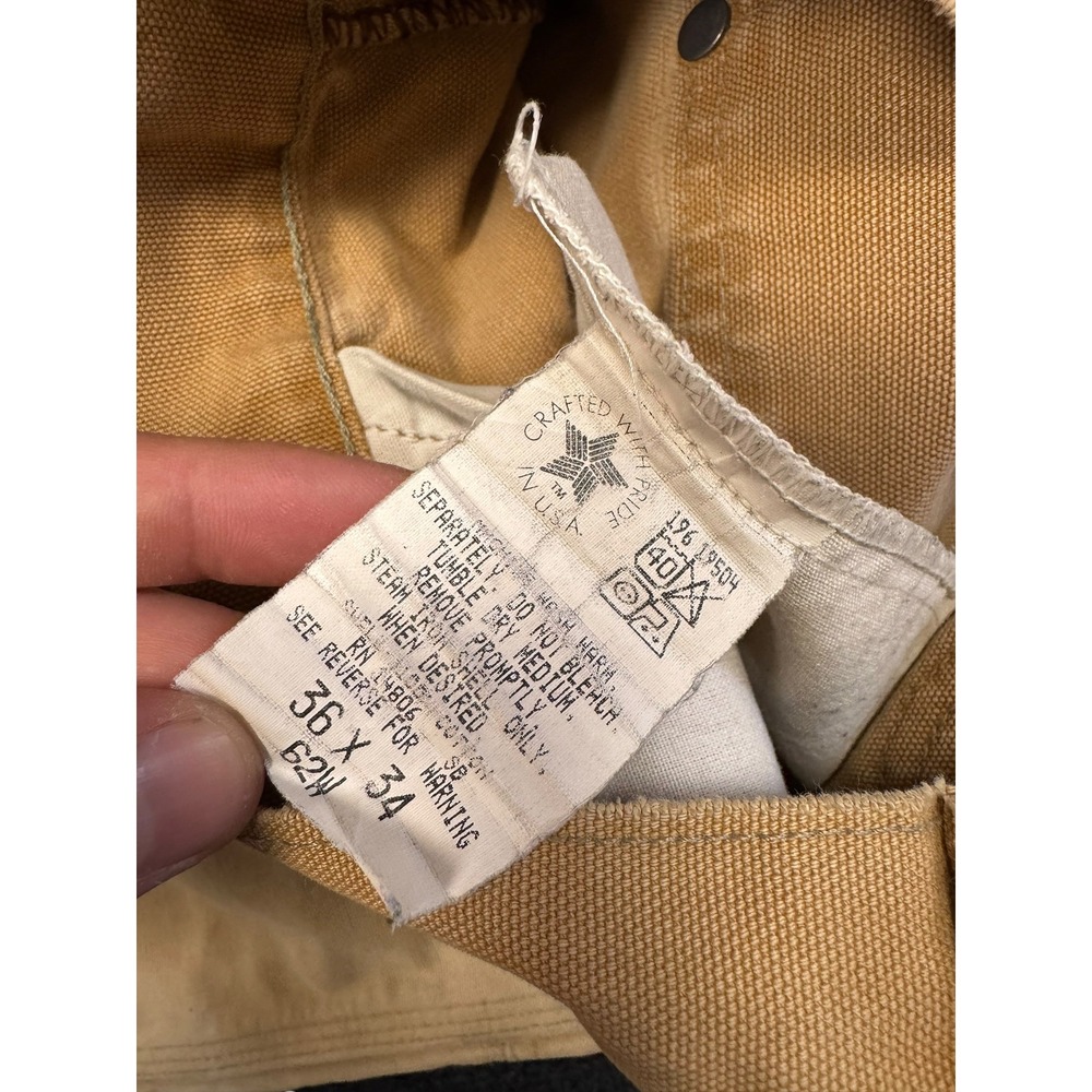 Carhartt Double Knee Work Pants Mens 36x34 Tan Fair Distressed Painter B01 USA - Picture 10 of 12